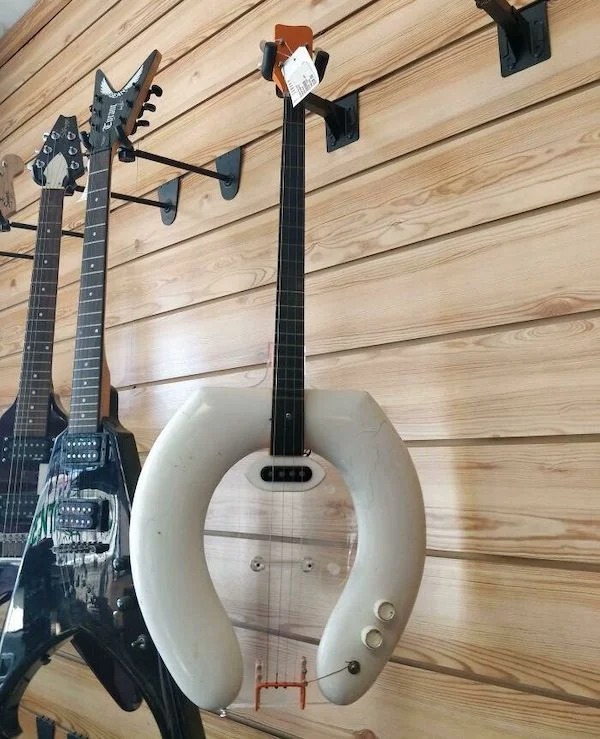 I found a toilet seat guitar at thrift shop.