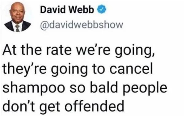 savage comebacks and comments - suez canal space meme - David Webb At the rate we're going, they're going to cancel shampoo so bald people don't get offended