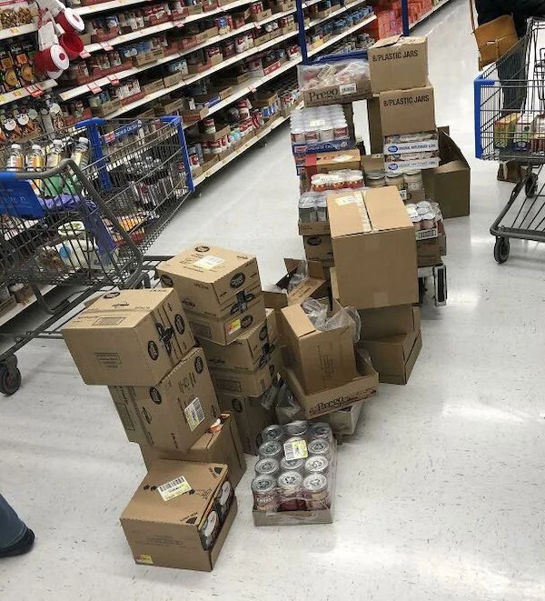 Coworker got mad working in the soup aisle so they just left their stuff and clocked out.
