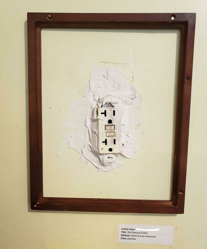 construction fails - picture frame - Artists name Title The Plastered Outlet Medium Metal & joint compound Price priceless