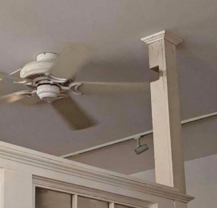 construction fails - ceiling fan fails -