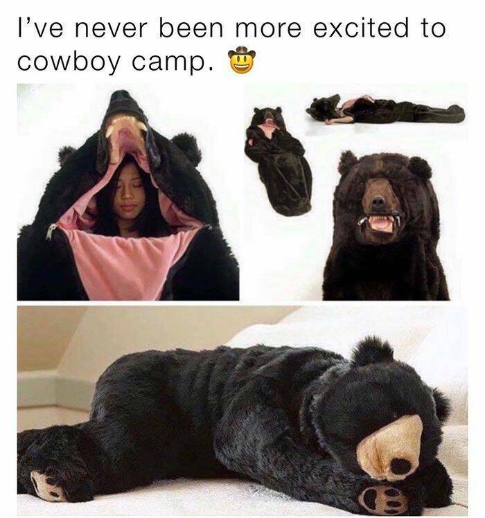 pics of awesome things - bear snuggie - I've never been more excited to cowboy camp. B