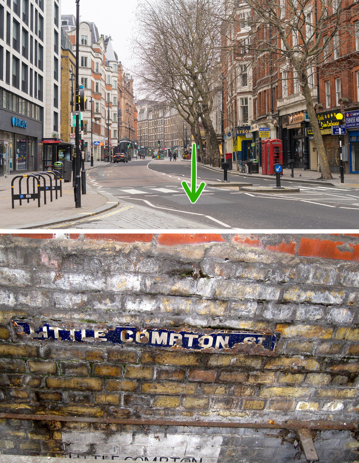 Charing Cross was not how it used to be! The popular crossroad was built over an old street known as Little Compton. Remnants of the street can be seen as a utility tunnel covered with grills and railings along the bustling road where it used to be run through the city.