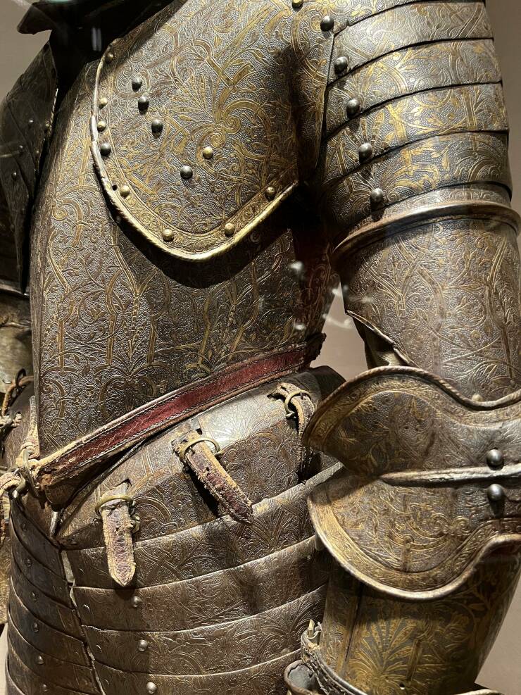 "Intricate details on the Armor of Henry II, King of France (reigned 1547–59)."