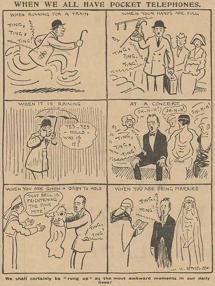 "This 103 years old comic about what would happen if “pocket telephones” would be invented."