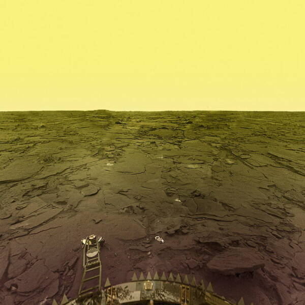 "One of the clearest pictures ever taken on the surface of Venus. Venera 13 succumbed to the harsh environment after only 127 minutes."