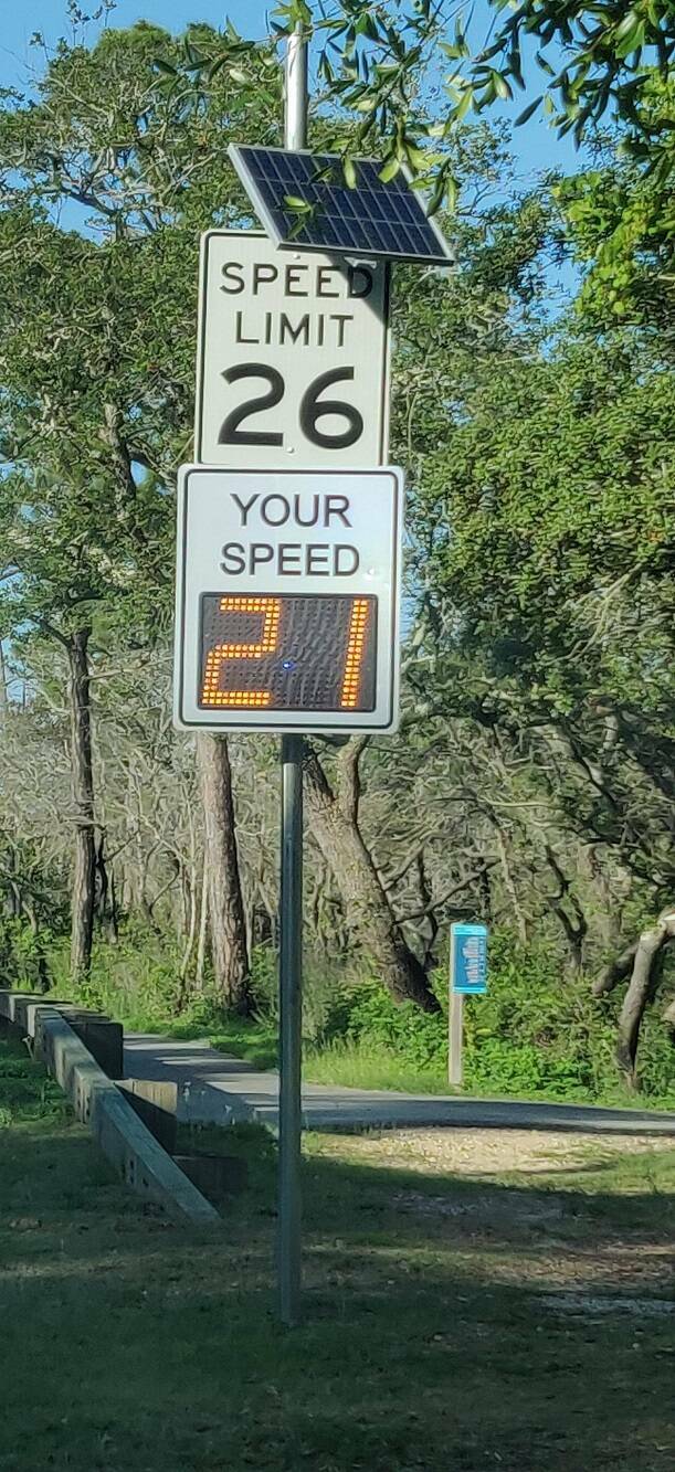"The speed limit on this road is 26 mph."