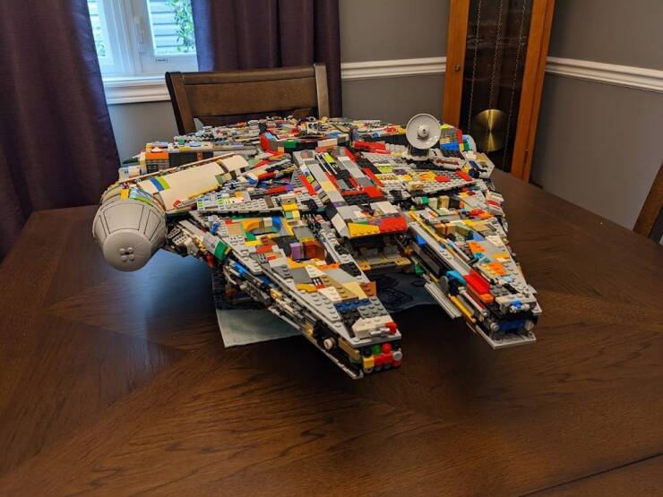 "I built the ~$800 Lego Millennium Falcon set out of parts I already had.""