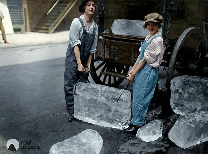 historical photos - colorized - ice history - Pear Colours