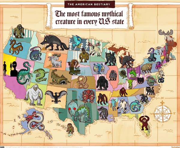 helpful guides - infographics - state mythical creatures - The American Bestiary The most famous mythical creature in every Us state 3 2 SavingSpor