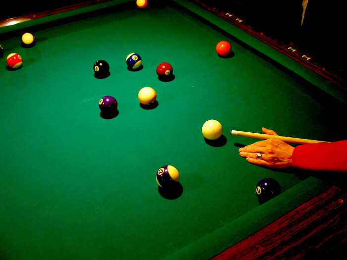 With some friends at a pool hall/club opening night. Packed, local celebs. DFW area, so Cowboys, Mavericks, etc. Find a table where some guy is talking loads of sh*t how he's so good, so amazing, he'll take one anyone in 9 ball.

At the time, roomie and I knew all the staff at a place close to our apt. We'd play all night, no charge. They made up for it in food and alcohol, trust. We practiced breaks for 9 ball. Got there 8 times out of 10 I could sink the 9 on break, or sink at least one and run to the 9. Not saying I was world class but I was good.

I volunteer. Dudebro generously offered me break. Sink the 9. Laugh from the crowd. Guy claims it's just luck. Break again, sink the 9. Third break, sink it. Dudebro is pissed, tells me scram, points at roomie. Who sinks the 9 four times in a row. Crowd is now laughing AT Dudebro, who is massively pissed. Throws down his cur and leaves.

Turns out it was the owner, and a pro on the billiards circuit.