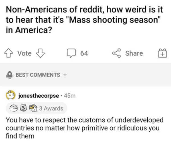 non americans shooting season reddit - NonAmericans of reddit, how weird is it to hear that it's