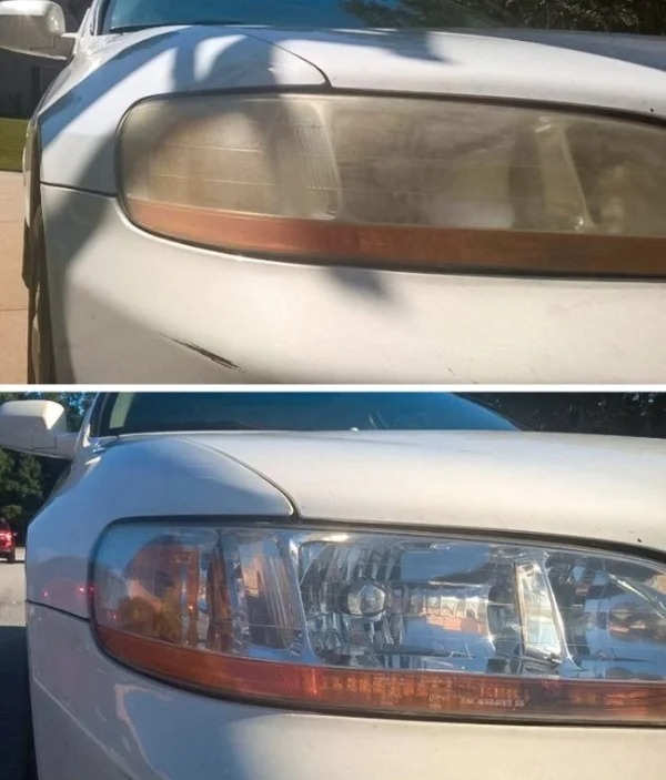 amazing transformations - headlight cleaning before and after