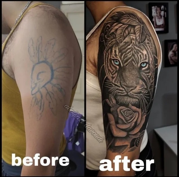 amazing transformations - tattoo - abolfazi davoudi before after