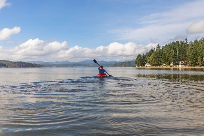 Not a professional "water person" and not horrifying but when I was kayaking on a lake somewhere in south Dakota there was a gigantic floating tree trunk with massive roots I thought it was a kraken and nearly fell into the water