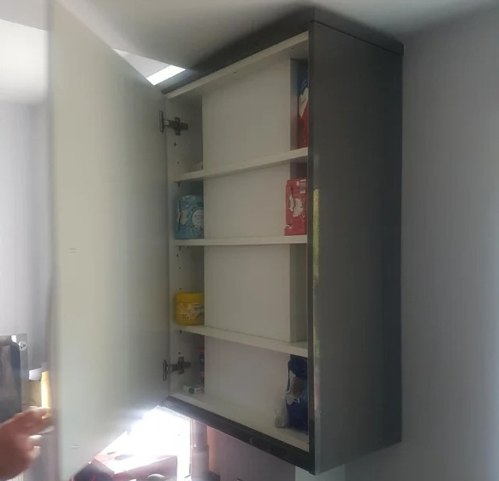 “This cupboard in my friend’s new house is there to hide a pillar.”