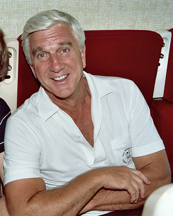 I met Leslie Nielsen when I was around 12, on a film set some family members worked on. He had, unknown to everyone at the time, a little fart-noise machine in his pocket. Not some stupid little one, but a full on, several different 'types' and durations, pro fart-noise machine. When me and my 4 siblings were around him and a bunch of other adults, he would periodically let the thing ripp mid conversation, and then stay perfectly calm, not leading on. Only then to give little eyebrow raises and other funny faces to us kids as no one else was looking, putting us in on the joke but leaving the adults all confused/embarrassed.

This went on the entire day we were on set, and I could barely keep from peeing myself.