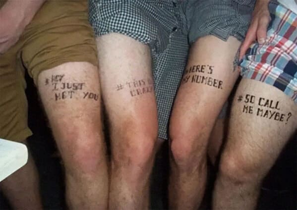 Meme tattoos - thigh tattoos on guys - Hey I Just Het, You Craz Here'S Number Call He Maybe?