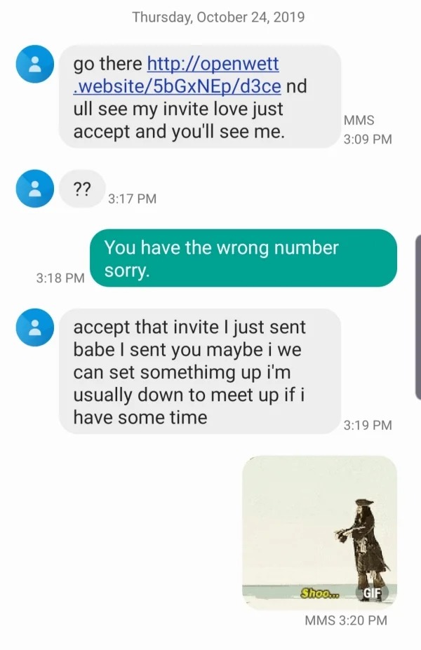 WTF Wrong Number Texts - ull see my invite love just accept and you'll see me.