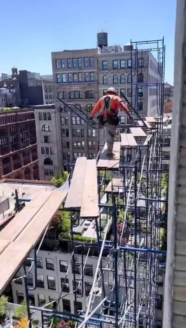 At least they’re wearing high-vis gear. Just don’t look down.