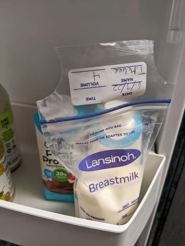 “My coworker puts his coffee creamer in breast milk bags in the common fridge.”