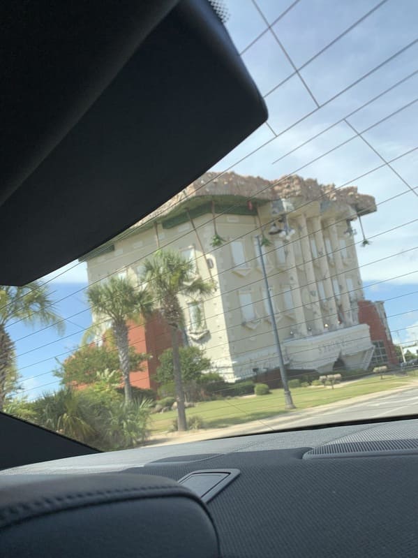 “Saw this building that is upside down”