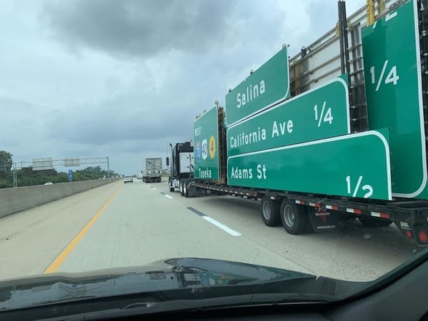 “This is a truck carrying the signs you see on the interstate”