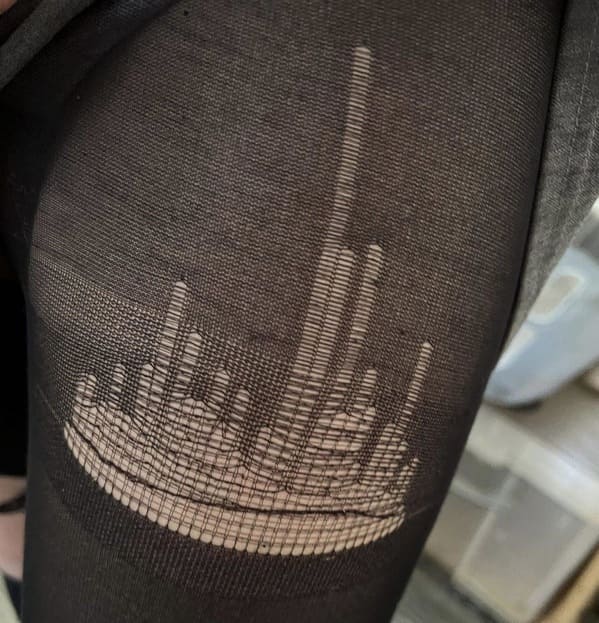 “Ripped tights looking like a city skyline!”