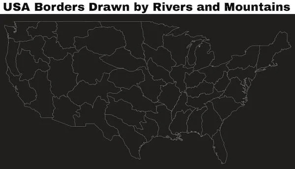 Interesting Charts and Maps - sky - Usa Borders Drawn by Rivers and Mountains