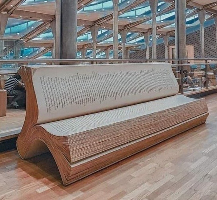 A bench in Alexandria’s library, Egypt