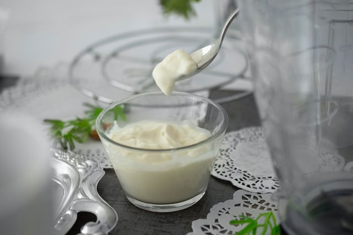 Commercially produced Mayonnaise has a high enough acidity that bacteria growth associated with food-borne illnesses is slowed and the product doesn’t need to be refrigerated