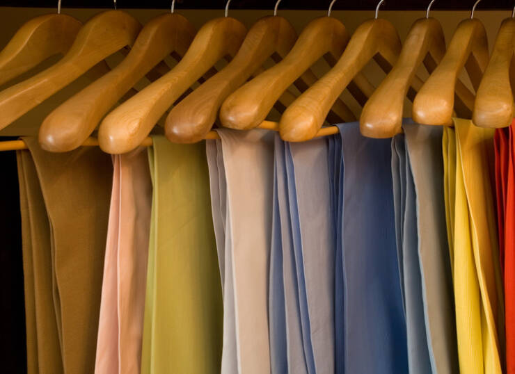 Sure, a cedar wood hanger may look cute in your closet, but it has an even better purpose than aesthetics. Cedar is known for emitting a scent that repels clothing moths from laying their eggs in wool and other fabrics.