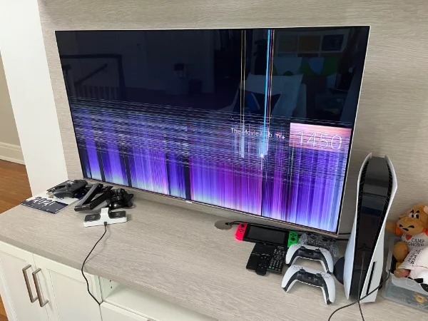 “This is the 2nd tv my little brother broke. No more play station for a while I guess.”