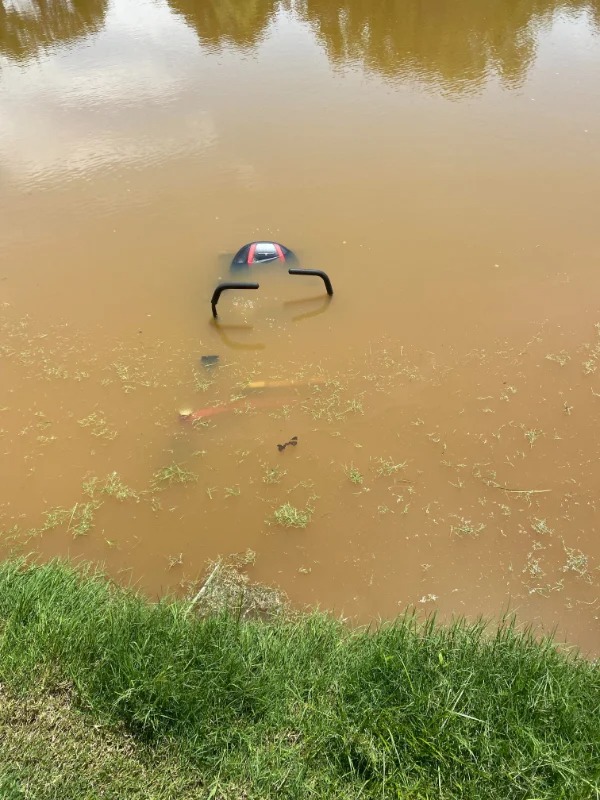 “I’m getting the hang of this brand new mower…”