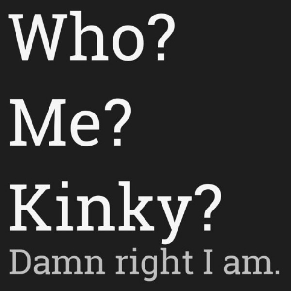 funny and naughty memes for adults - ice breaker games - Who? Me? Kinky? Damn right I am.