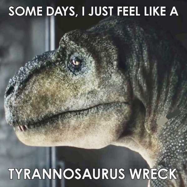 funny and naughty memes for adults - sometimes i feel like a tyrannosaurus wreck - Some Days, I Just Feel A Tyrannosaurus Wreck