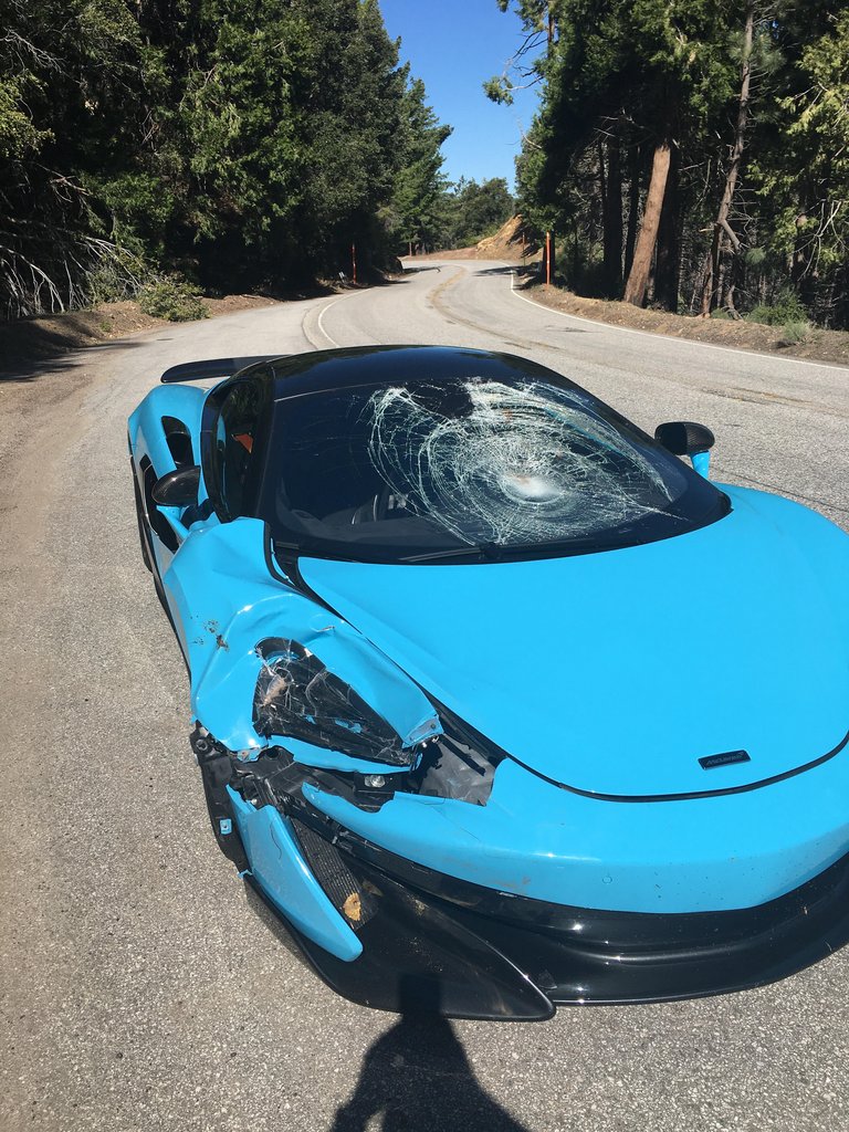 McLaren 600LT runs into a deer