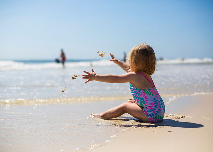 We were at the beach and my son needed to use the washroom. I took him and my 2 year old daughter into the washroom, my son went into the stall to do his thing. Because his swim trunks were wet, he had trouble pulling them up. I went in the stall to help him for literally 15 seconds and when I came out my daughter was gone. I ran out of the washroom, looked to the beach, she wasn't in sight. I started screaming her name and i couldn't find her anywhere. Then someone said "I think I saw her at the playground".

I ran up a grassy hill and saw her on the slide. That minute she was missing was the scariest moment of my life.