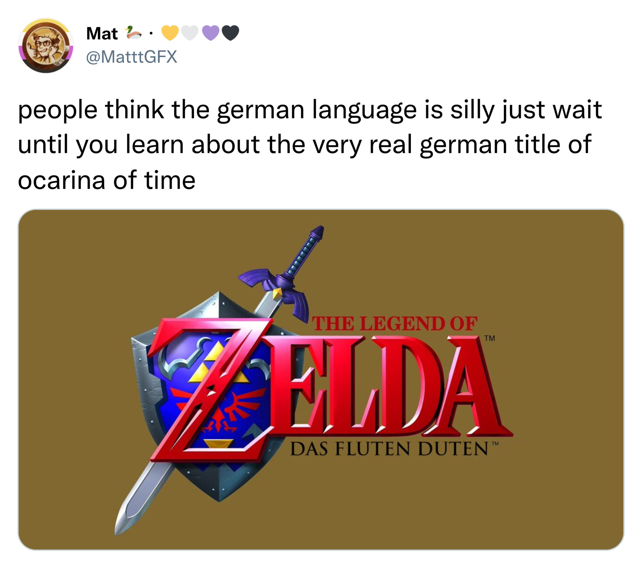 savage tweets - oot randomizer - Mat 2. people think the german language is silly just wait until you learn about the very real german title of ocarina of time The Legend Of Elda Das Fluten Duten Tm