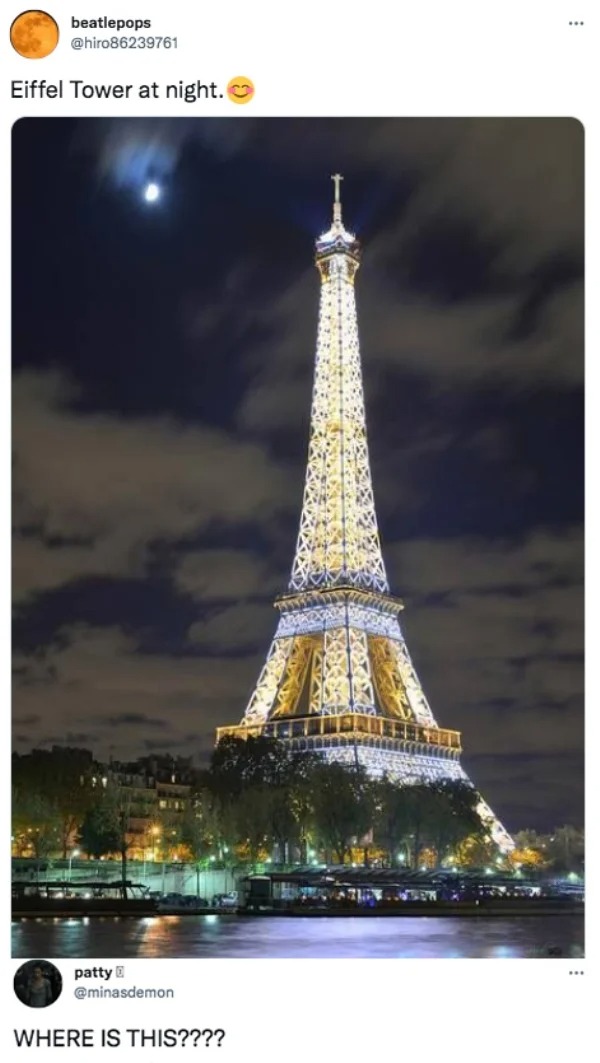 savage tweets - trocadéro gardens - beatlepops Eiffel Tower at night. patty Where Is This????