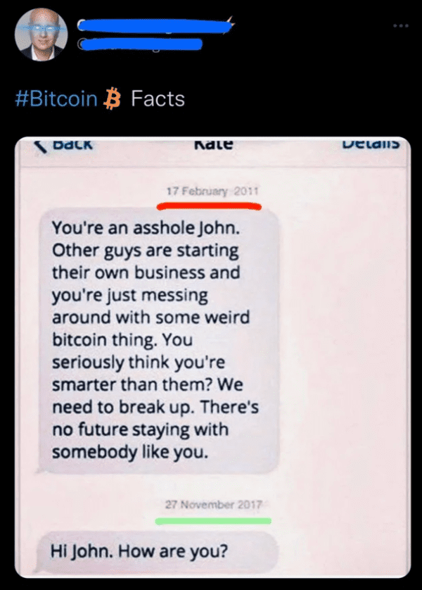 liars no one believes - software - Facts Dalk nale You're an asshole John. Other guys are starting their own business and you're just messing around with some weird bitcoin thing. You seriously think you're smarter than them? We need to break up. There's 