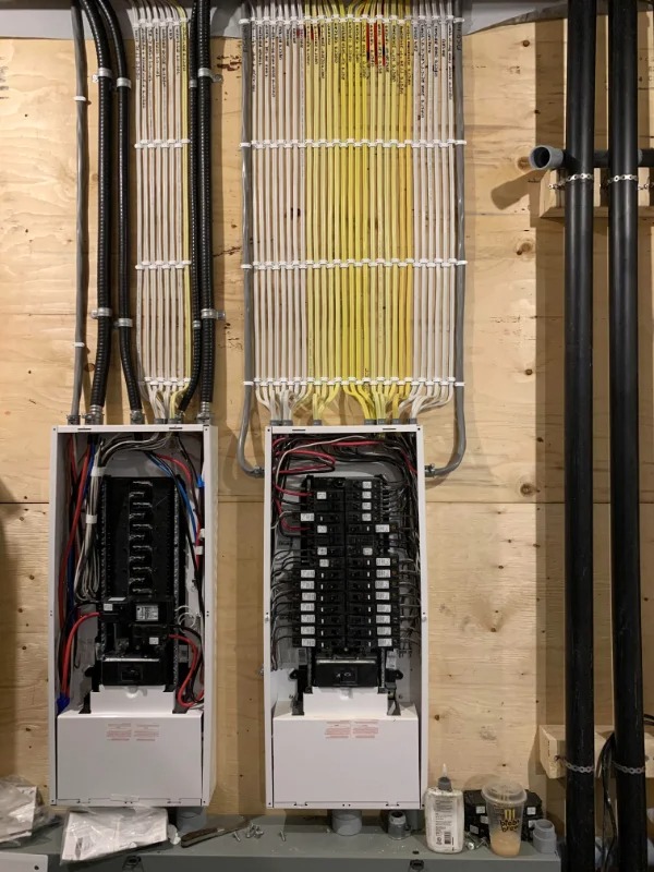 “Couple panels I wired yesterday.”