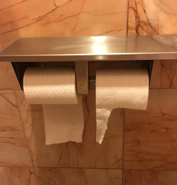 “This restaurant created peace, so everybody can be satisfied with the way the toilet paper rolls out.”