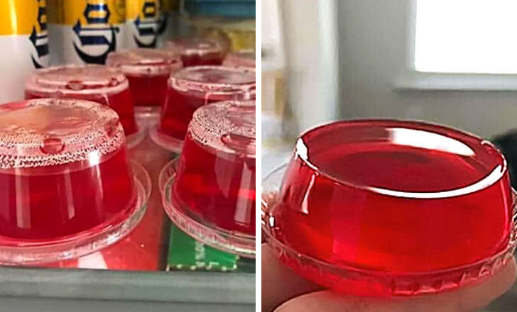 A trick to help you eat your Jell-O easier is to let each one set upside down on the lid. This will make it easier to take and enjoy.