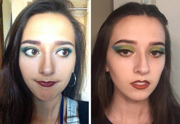 “One year of makeup practice — there’s still room for improvement but I’m happy with how this look turned out.”