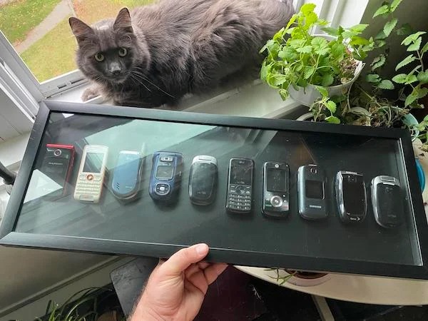 I kept all of my old cell phones throughout the years. Decided to display them for some reason.