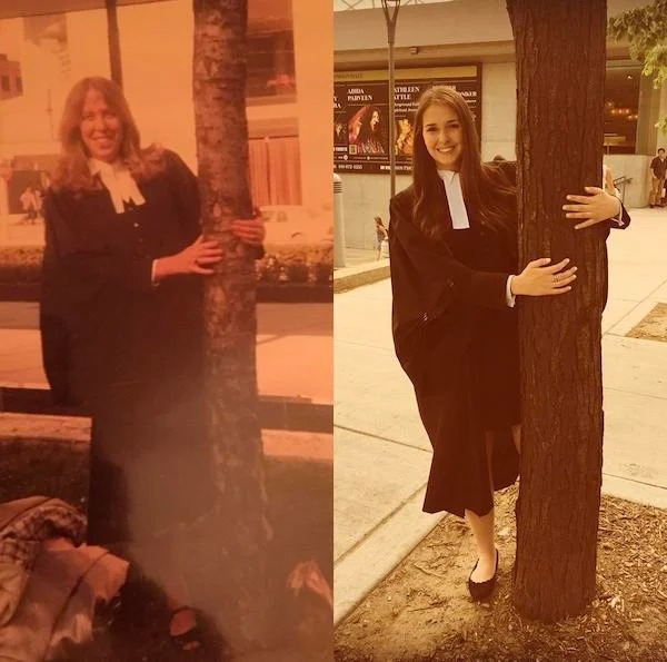 My mom and I getting “called to the bar” as lawyers 35 years apart. 1981 —- 2016