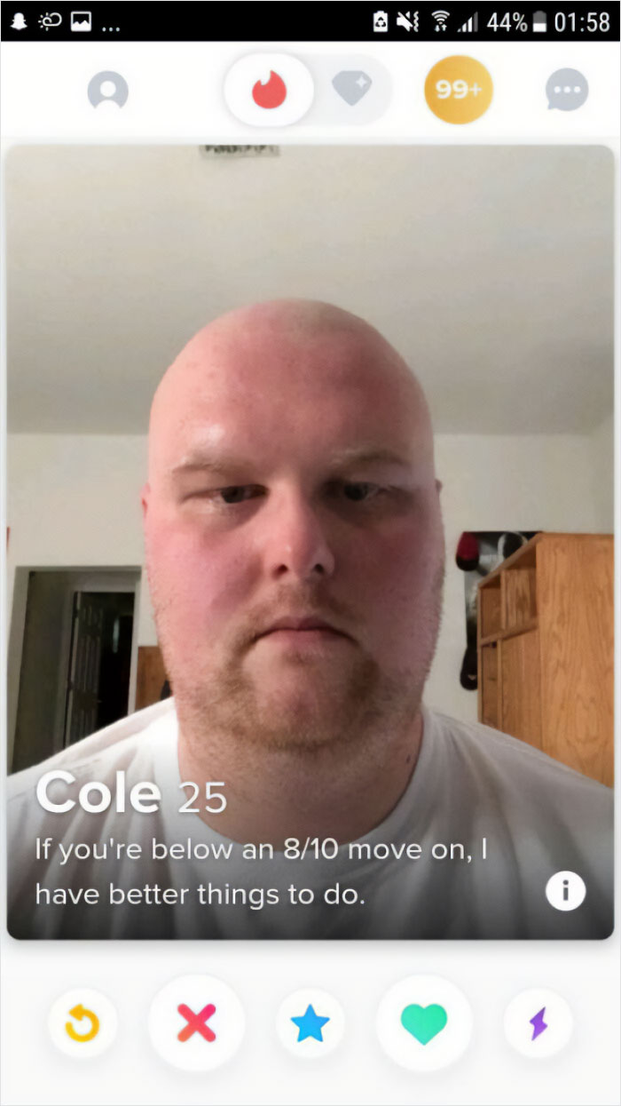 neckbeards - cole 23 tinder - 99 X Cole 25 If you're below an 810 move on, I have better things to do. 44% i