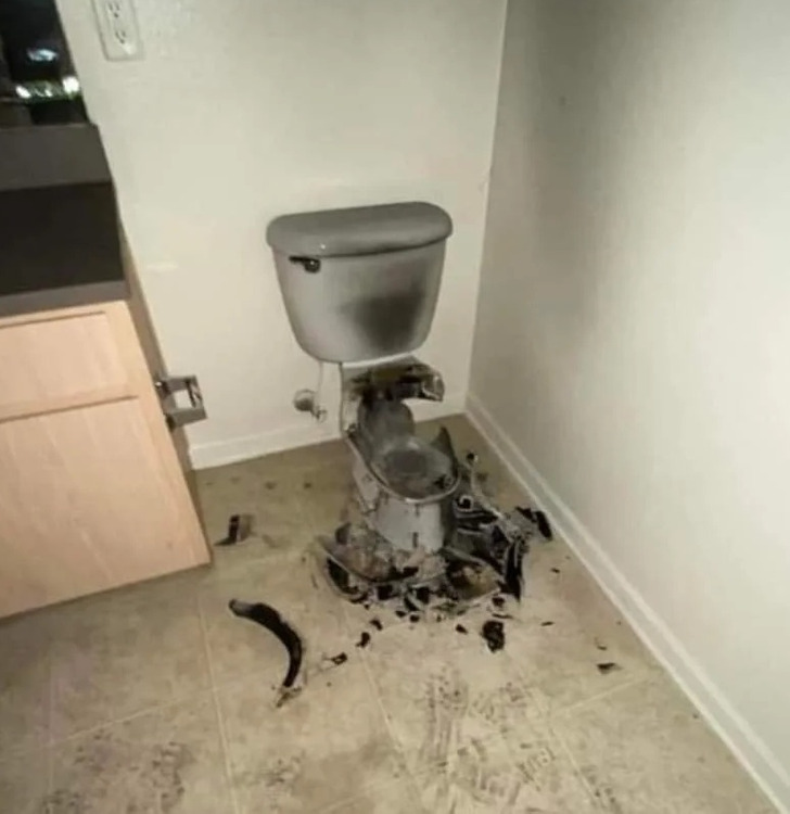 fascinating photos - toilet struck by lightning