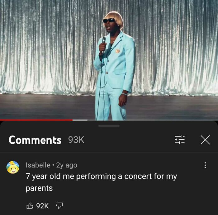 Youtube Comments - 7 year old me performing a concert for my parents